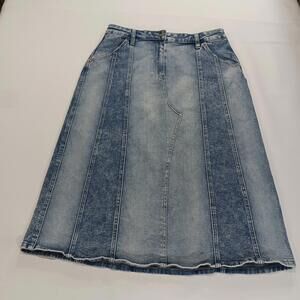 Wash Lab WL2374S Women's Wix Blue Cotton Blend Denim Skirt Size 30